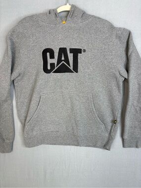 Caterpillar Gray Hoodie with Black CAT Logo